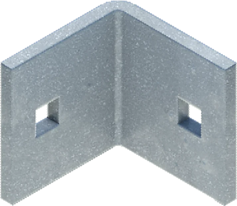 Angle Clip 2.5" x 2.5" w/ Square Hole (For 1/2" Carriage Bolt) - floating dock hardware