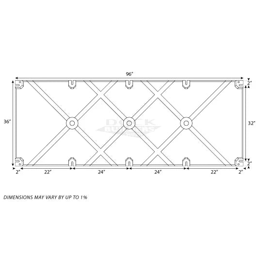 36" x 96" x 12" PermaFloat dock float for floating docks and boat docks