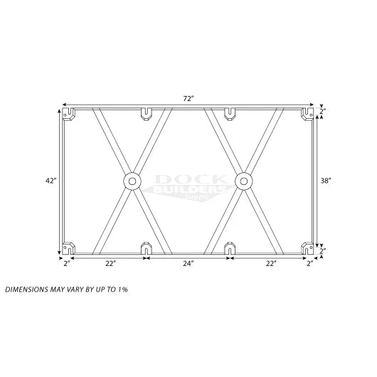 42" x 72" x 16" PermaFloat dock float for floating docks and boat docks