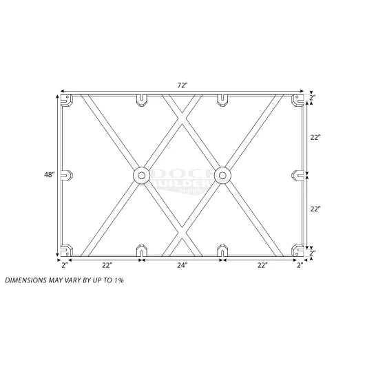48" x 72" x 12" PermaFloat dock float for floating docks and boat docks