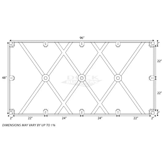 48" x 96" x 12" PermaFloat dock float for floating docks and boat docks