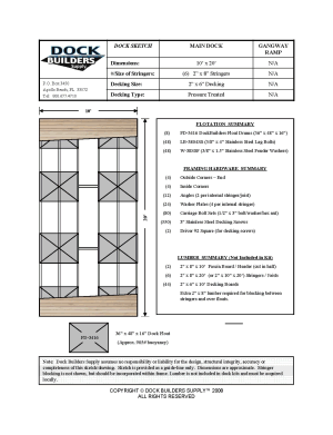 10' x 20' floating dock plan, 2x6 Pressure Treated